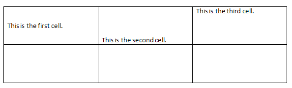 Table Cell Properties - Vertical Alignment